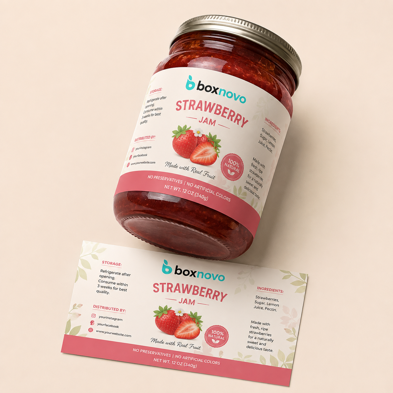 Adhesive Jar Labels for food and consumer product packaging