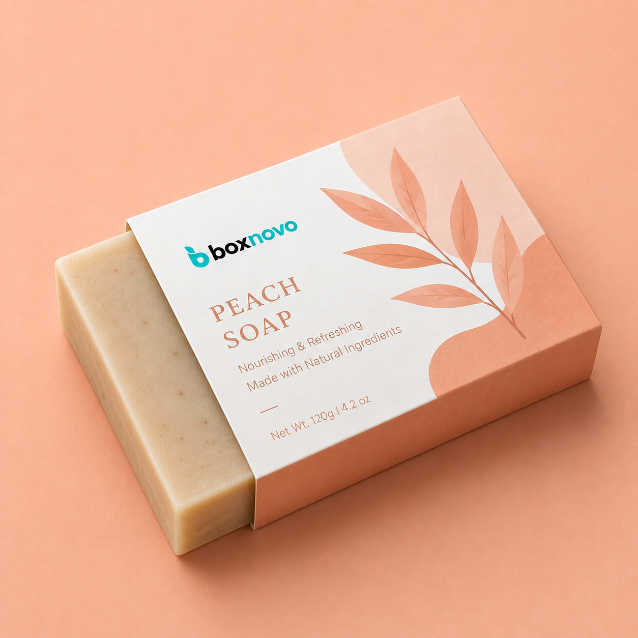 Artisan soap packaging sleeve with botanical printed design