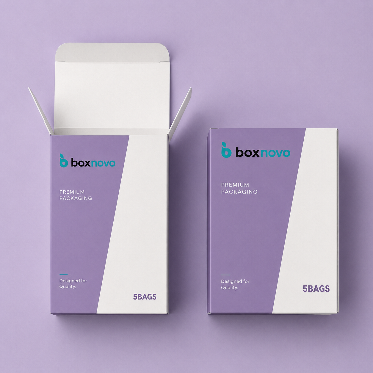 Branded straight tuck product box with custom artwork and graphics