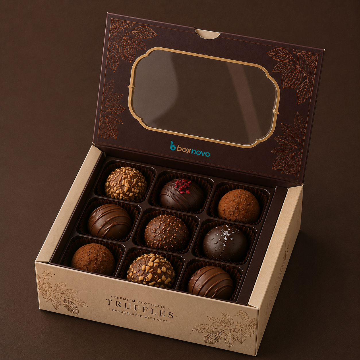 Custom chocolate truffle gift box for premium confectionery assortments