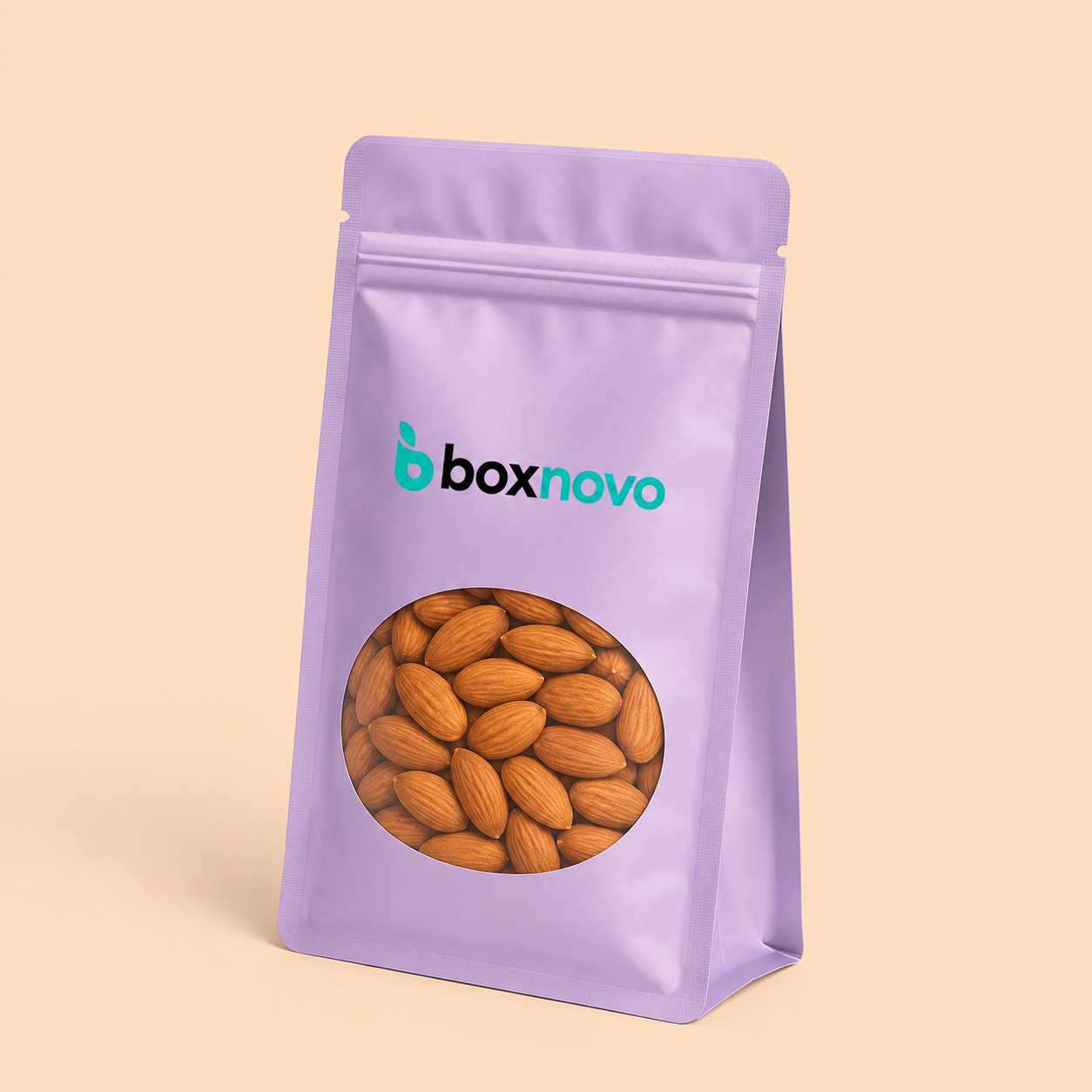 Clear window mylar pouch showcasing packaged product contents