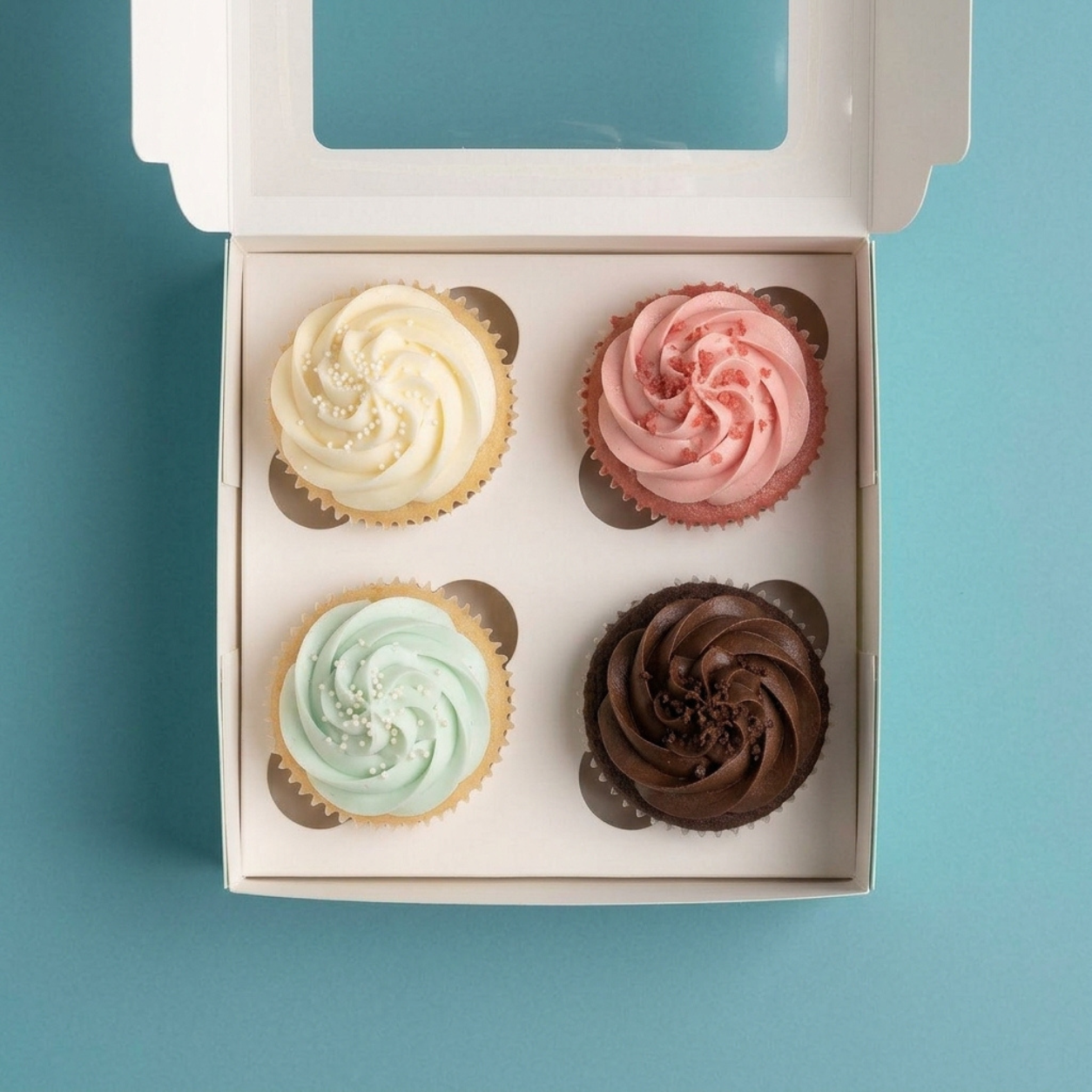 Custom cupcake packaging prepared for decorated treats and gift orders