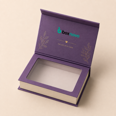 Custom Book Boxes by BoxNovo with premium rigid book-style packaging