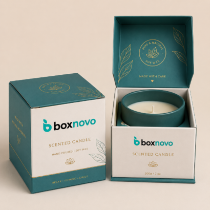 Custom Candle Box with Insert by BoxNovo for branded candle packaging