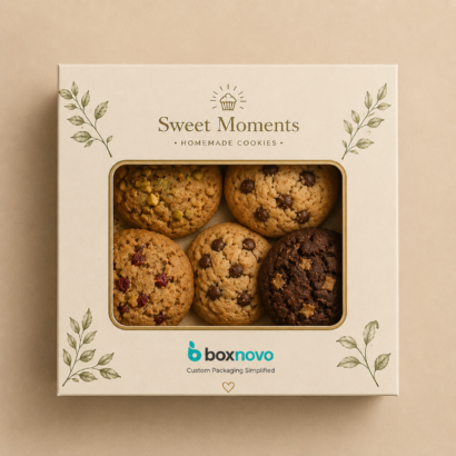 Custom Cookie Box with a clear window displaying assorted cookies