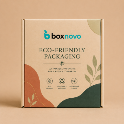Custom eco friendly packaging with kraft style branded box
