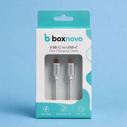 Custom five panel hanger box with die cut hanger slot and branded packaging