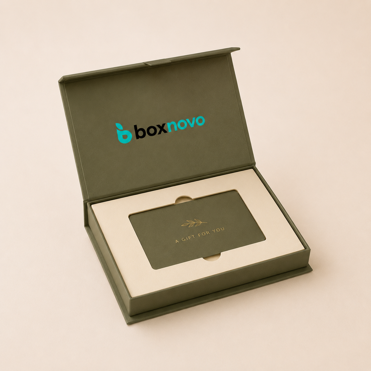 Custom Gift Card Packaging Boxes with branded interior and ribbon pull