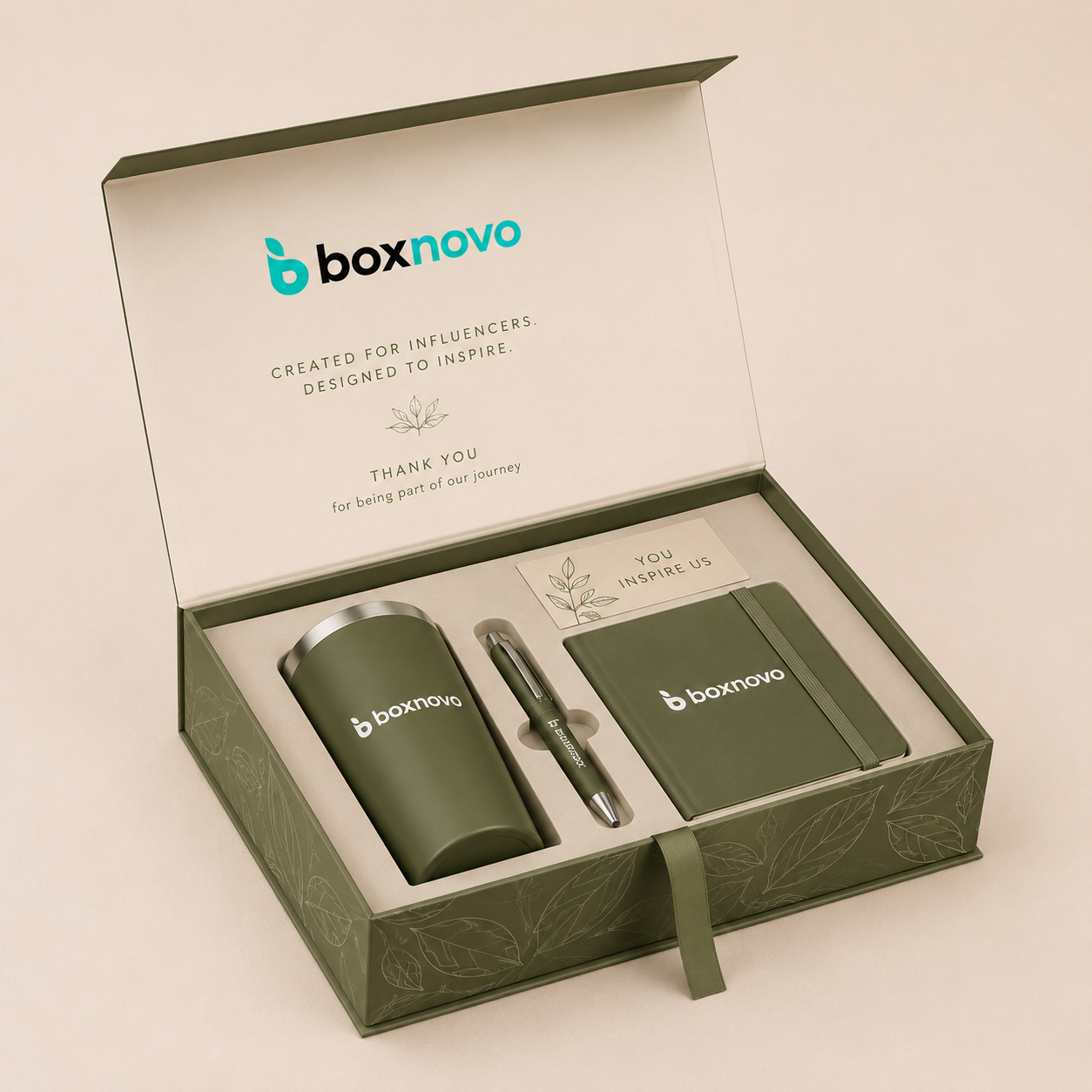 Custom Influencer Boxes by BoxNovo with premium rigid presentation and custom product inserts