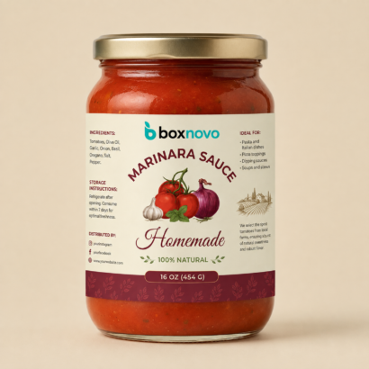 Custom Labels for Jars for branded food and sauce packaging