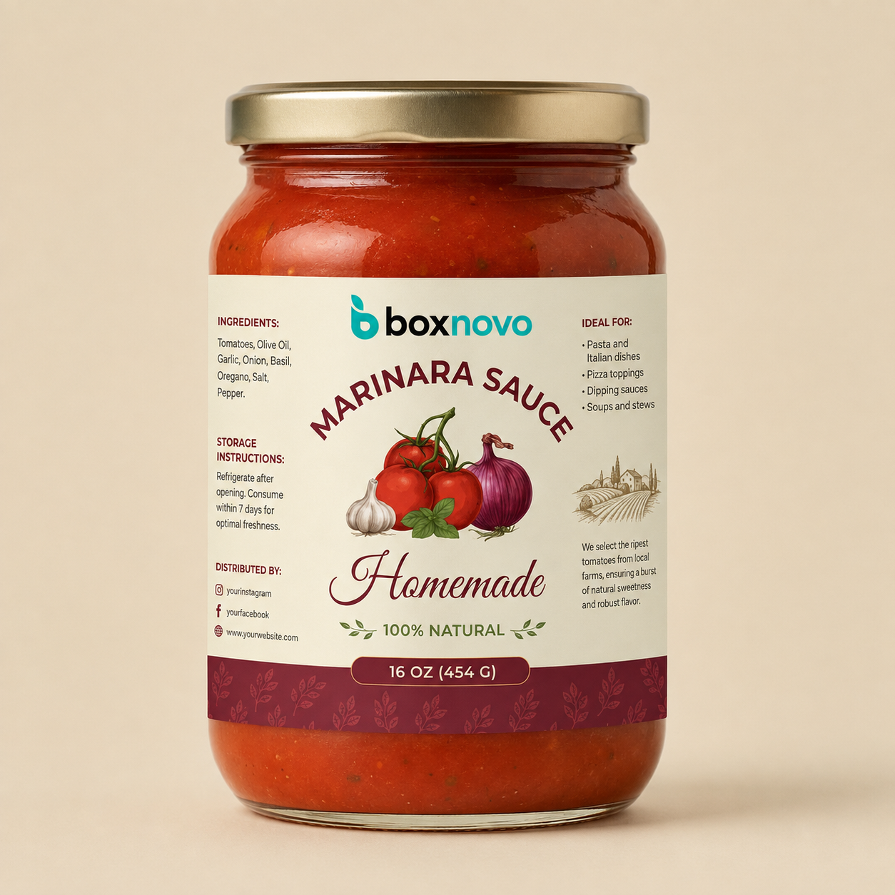 Custom Labels for Jars for branded food and sauce packaging