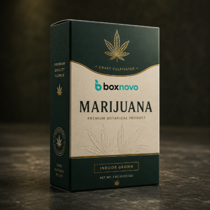 Custom marijuana packaging box with premium cannabis branding