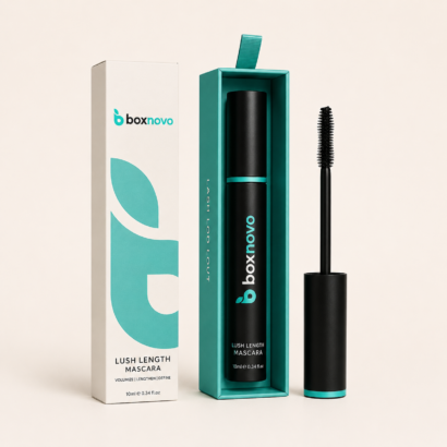 Custom Mascara Boxes by BoxNovo with branded mascara packaging