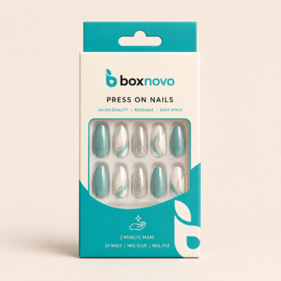 Custom Nail Boxes by BoxNovo for press-on nails and manicure sets