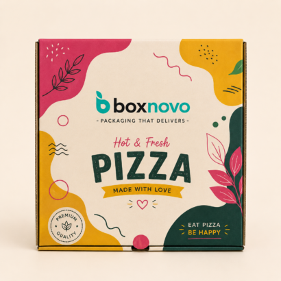 Custom Pizza Boxes by BoxNovo for branded pizza packaging