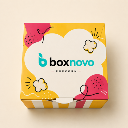 Custom Popcorn Boxes by BoxNovo for branded popcorn packaging