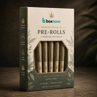Custom pre-roll boxes with window and branded cannabis packaging