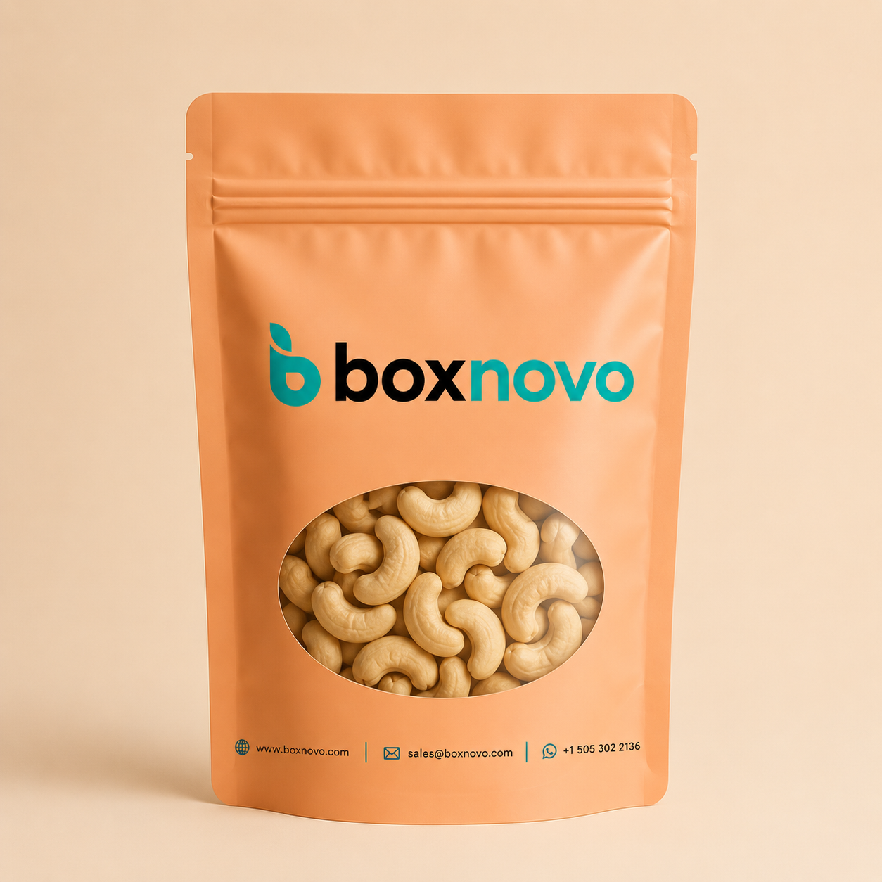 Custom printed window pouch with branded packaging design