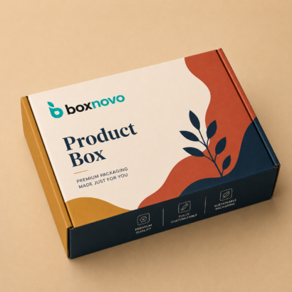 Custom product box with branded artwork and tuck top closure