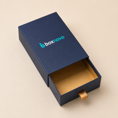 Custom Rigid Sleeve Boxes by BoxNovo with sliding tray and premium packaging design