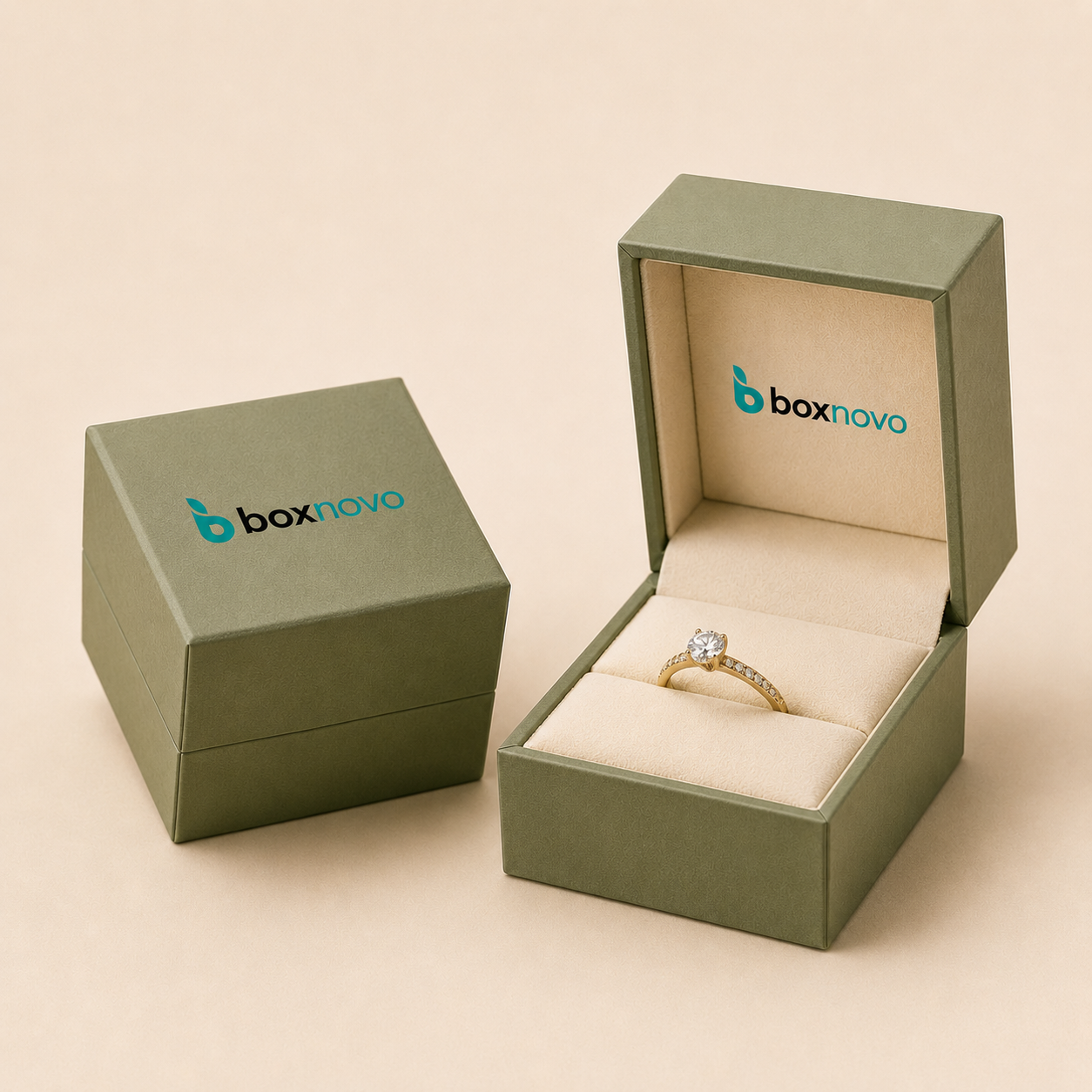 Custom Ring Boxes by BoxNovo for premium jewelry packaging