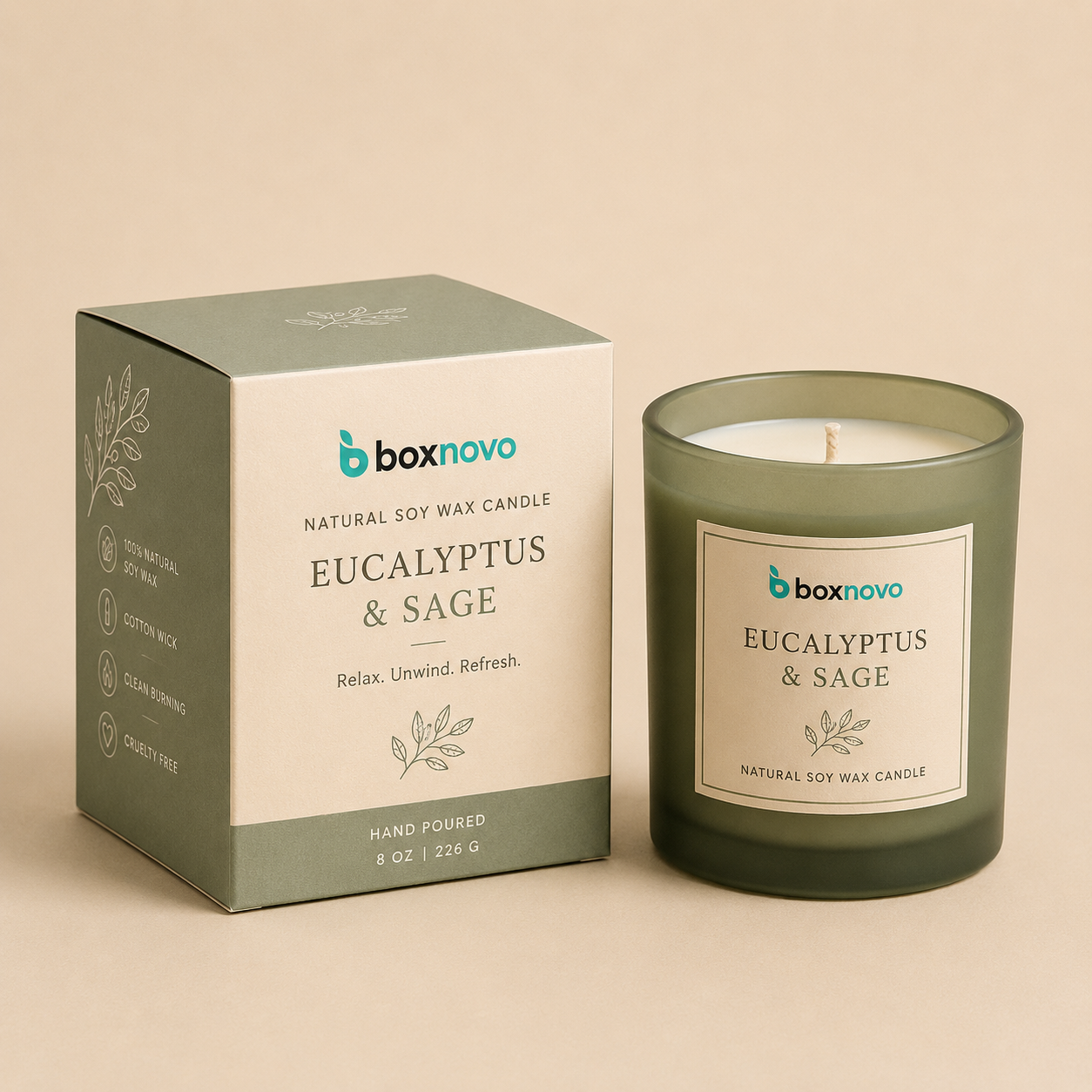 Custom Scented Candle Packaging with branded candle box