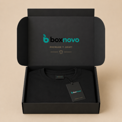 Custom T-Shirt Boxes by BoxNovo for premium branded apparel packaging