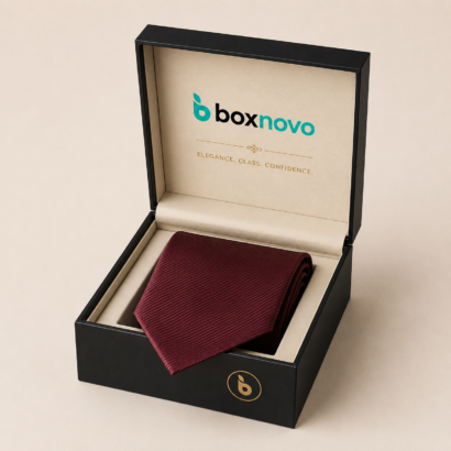 Custom Tie Boxes by BoxNovo for premium tie and apparel packaging