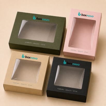Custom Window Boxes by BoxNovo with clear viewing windows