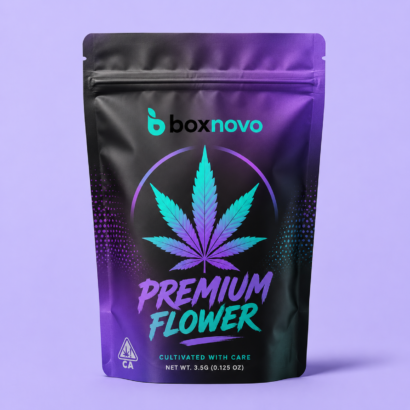 Custom ziplock mylar bag with printed branding and stand-up design