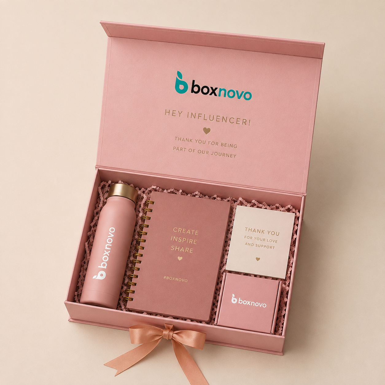 Influencer Gifting Boxes with custom branded rigid packaging and product inserts