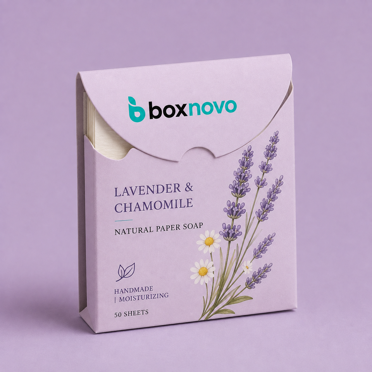 Printed Soap Envelopes with custom floral designs and branding