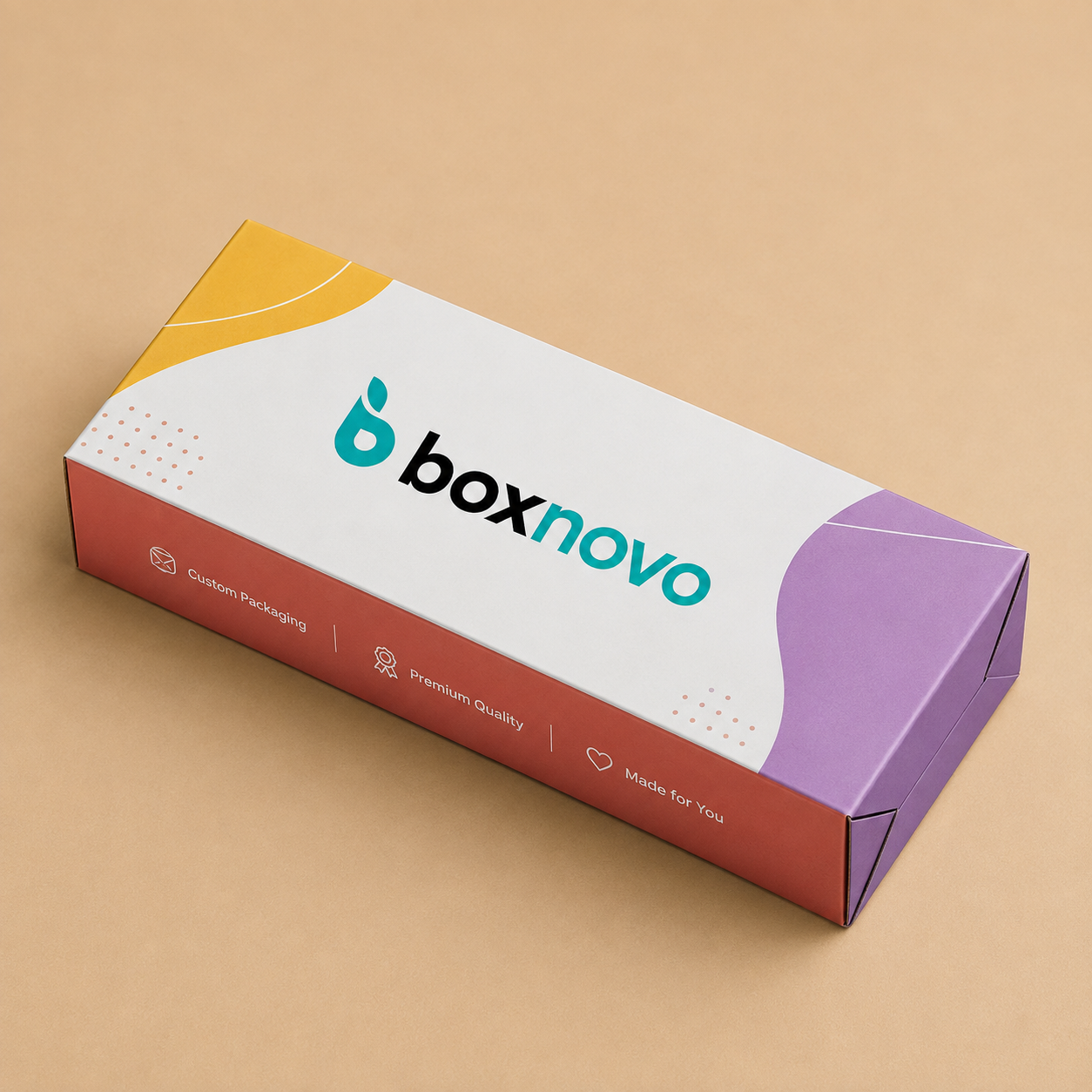 Seal end retail packaging box with custom printed artwork