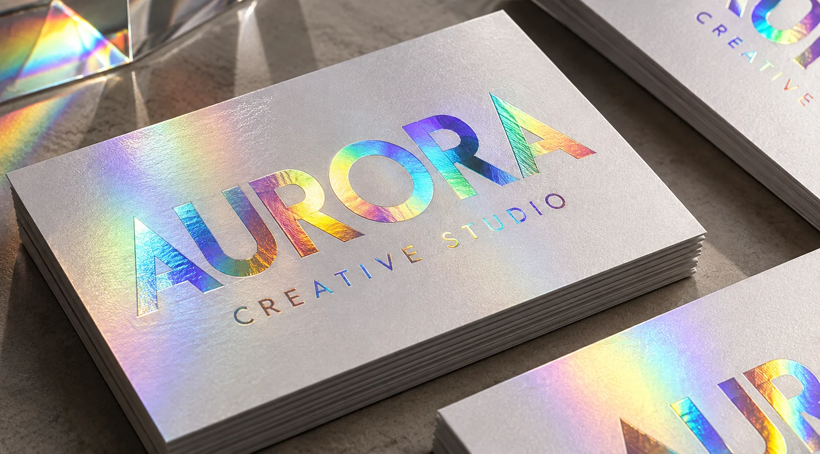 Holographic foiling packaging finish