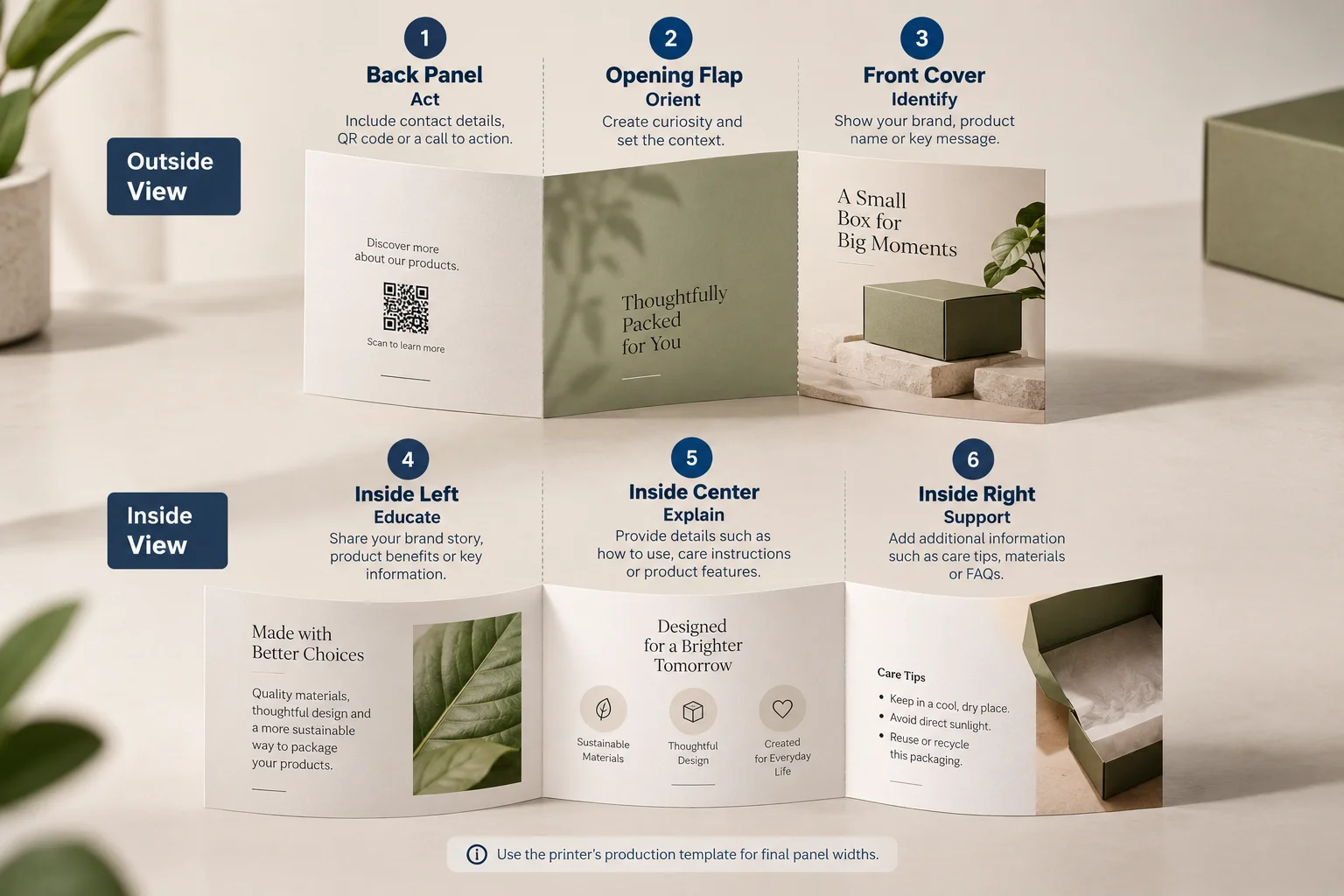 Product label, printed box and packaging insert information hierarchy