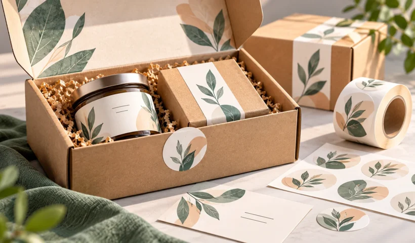 Sticker Packaging on Custom Product Boxes