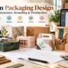 Custom packaging designs showing different box structures, materials, branding, artwork, and production planning.